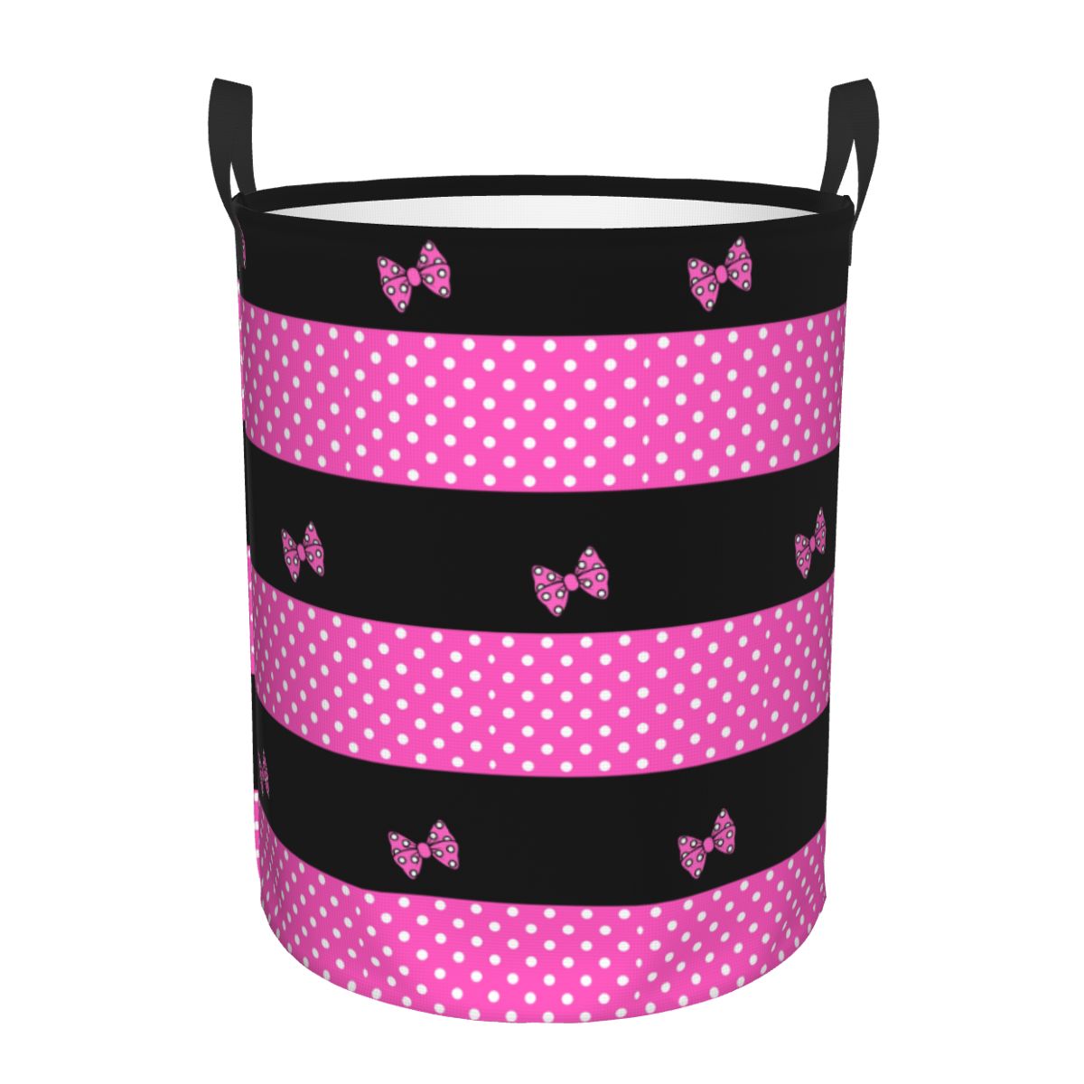 Laundry Hamper Nursery - Minnie Polkadot Laundry Basket para crianças,