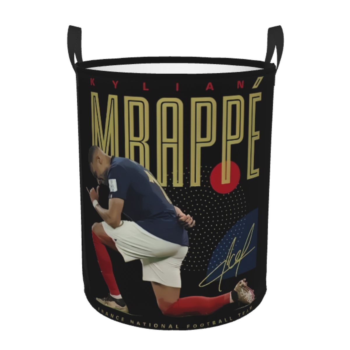 Laundry Hamper Nursery - Personalizado mbappes km futebol estrela cesta