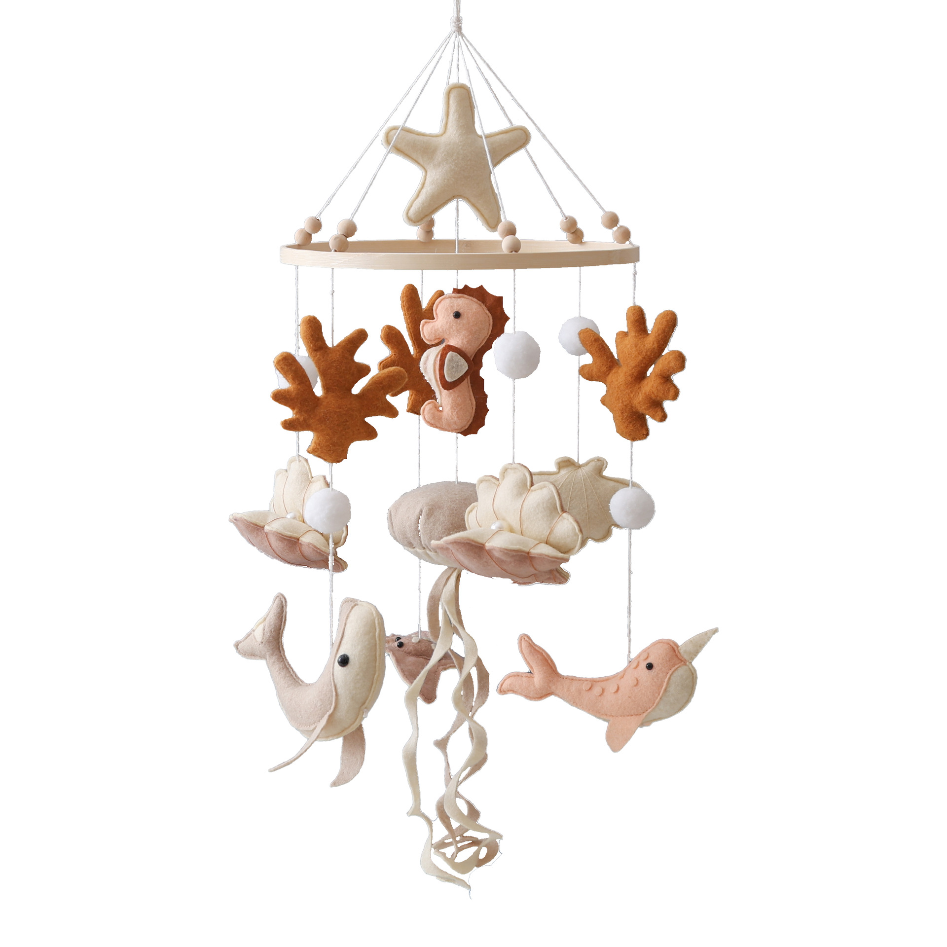 Crib Mobile Musical - Móbile de Berço de Madeira com