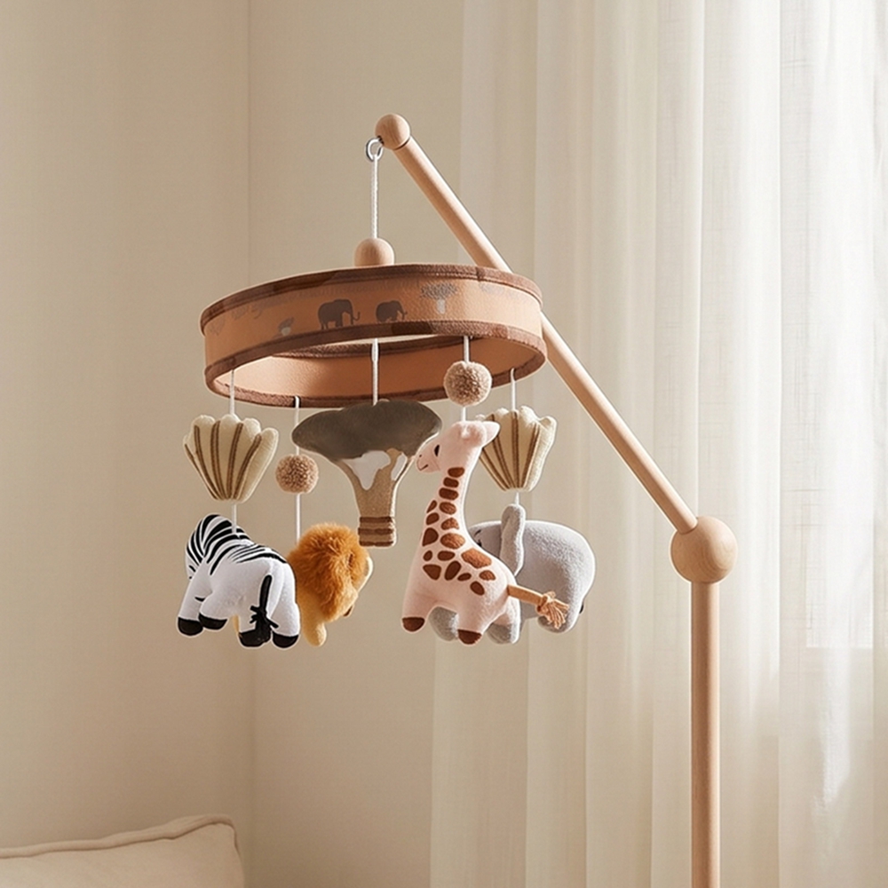 Crib Mobile Musical - Brinquedos de Chocalho para Bebês 0-12