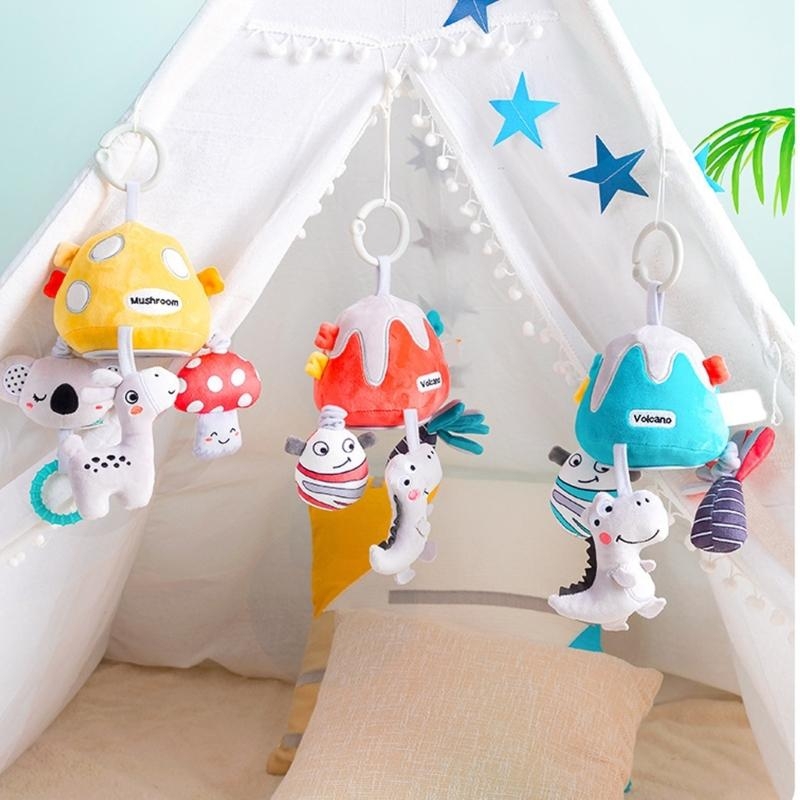 Crib Mobile Musical - Qx2d pelúcia animal berço brinquedo puxar