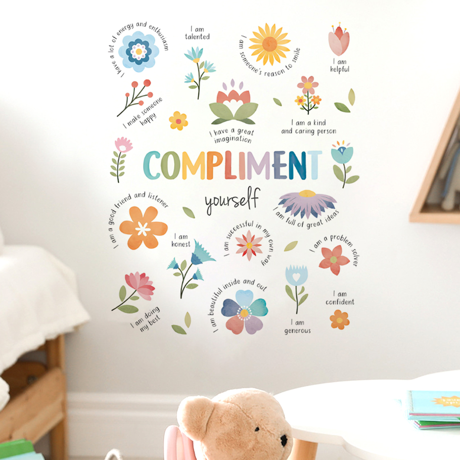 Baby Nursery Quotes - Inglês colorido citações inspiradoras aquarela adesivo