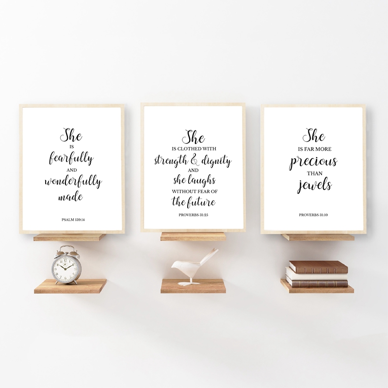 Baby Nursery Quotes - Pintura em tela de parede cristão,
