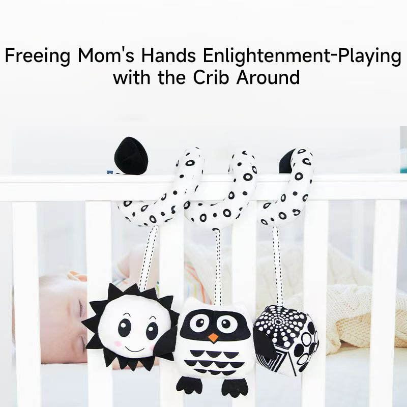 Crib Mobile Musical - Brinquedos de pelúcia espiral com chocalhos