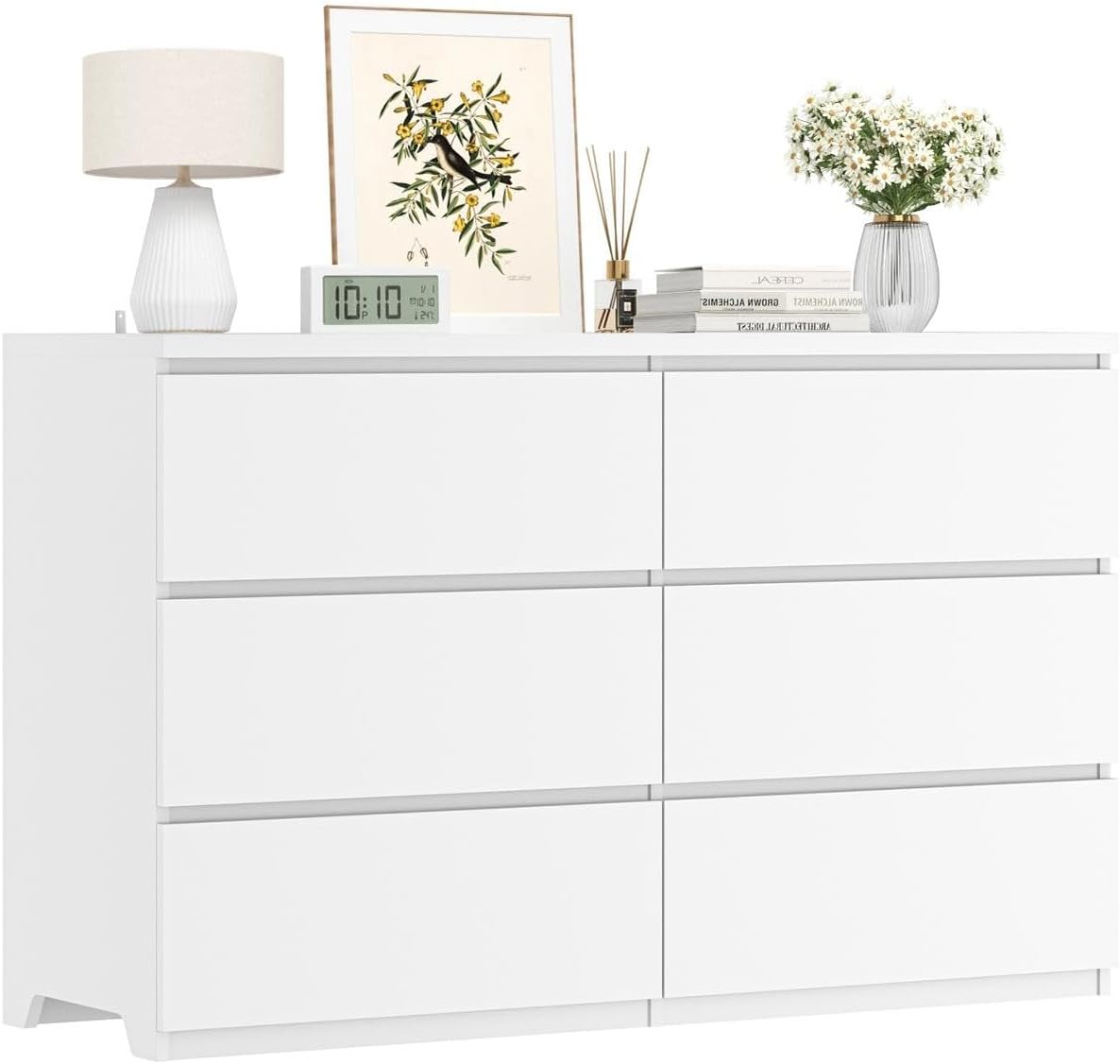 Drawer Dresser White - Cômoda de Madeira Branca com 6
