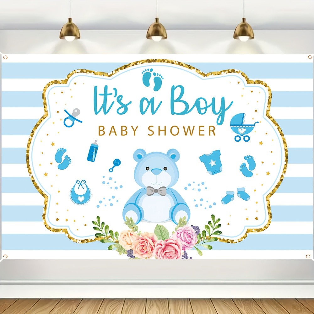 Baby Nursery Decor Boy - Banner para Chá de Bebê 'É