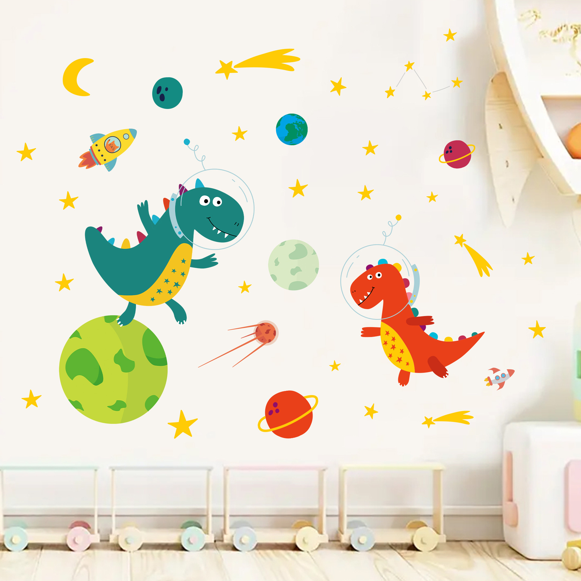 Espaço astronauta dinossauro a - Baby Nursery Decor Boy avaliação e preço