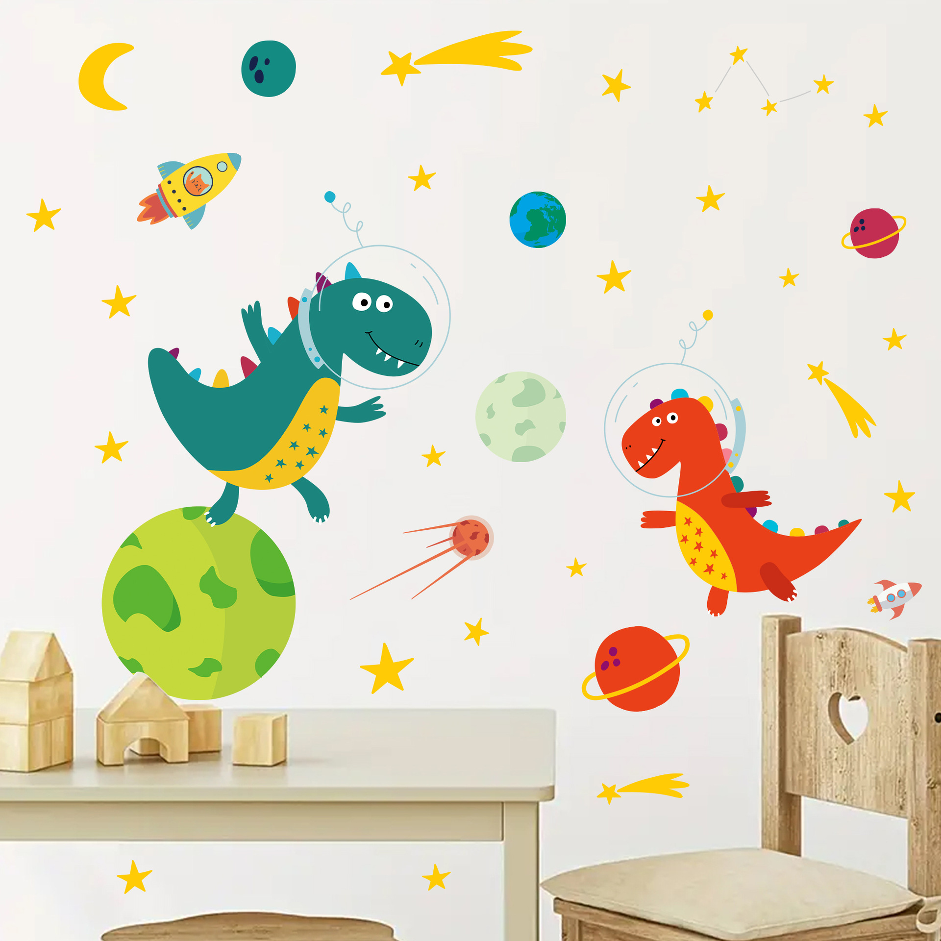 Espaço astronauta dinossauro a - Baby Nursery Decor Boy avaliação e preço