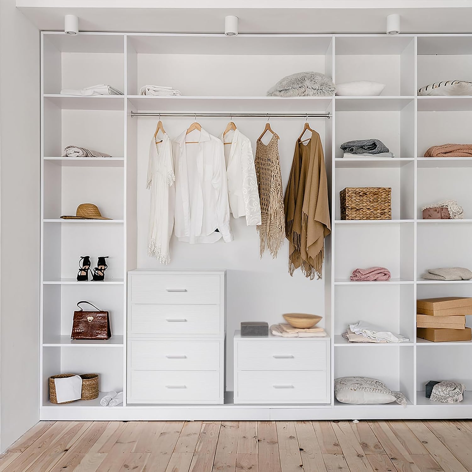 Cômoda moderna empilhável de t - Drawer Dresser White avaliação e preço
