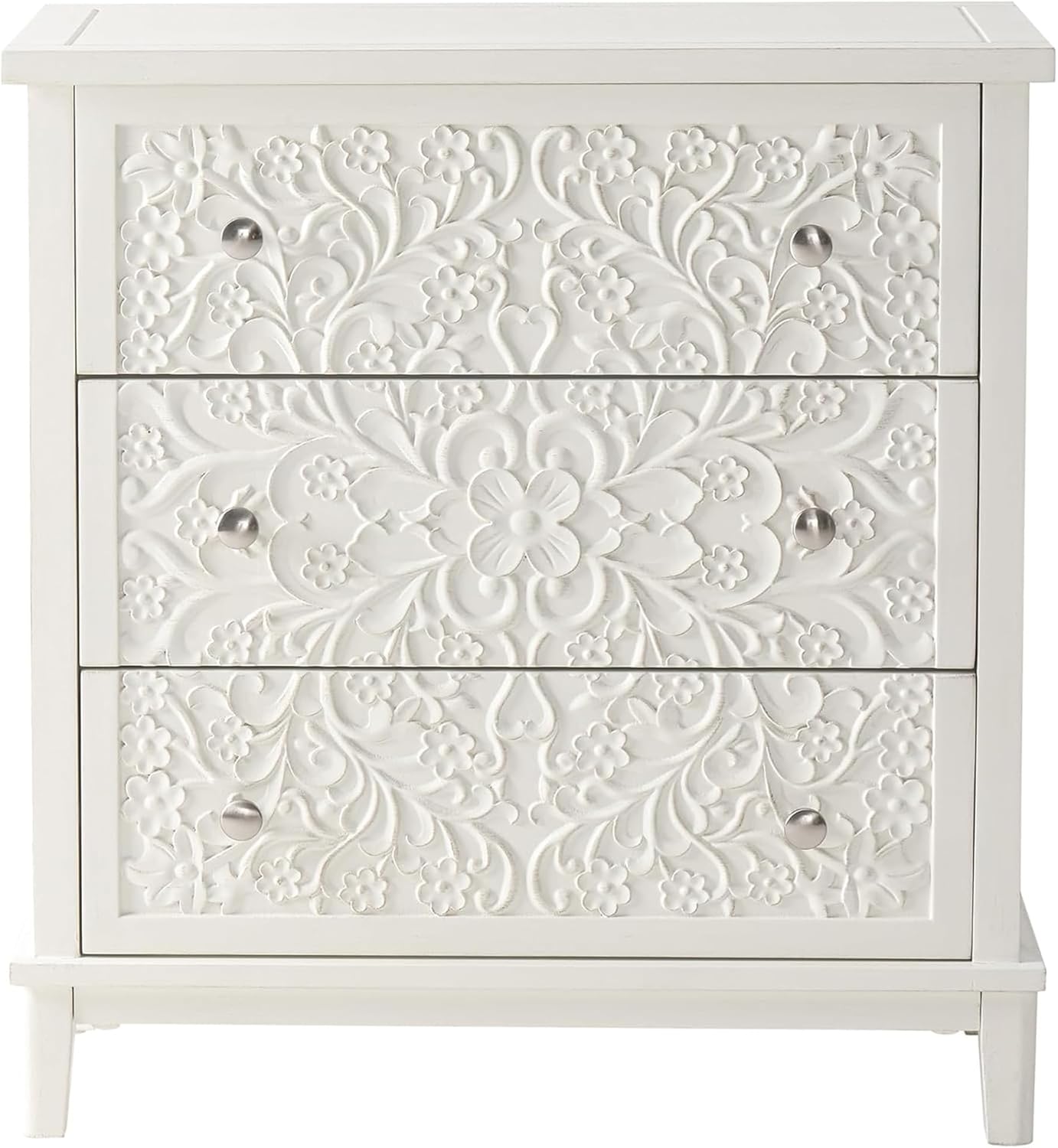 Cômoda de Madeira Branca com 3 - Drawer Dresser White avaliação e preço