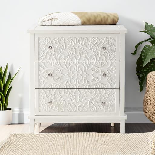 Cômoda de Madeira Branca com 3 - Drawer Dresser White avaliação e preço