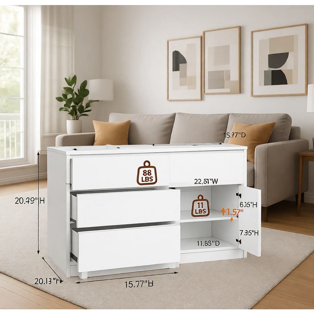Cômoda Branca com 4 Gavetas e  - Drawer Dresser White avaliação e preço