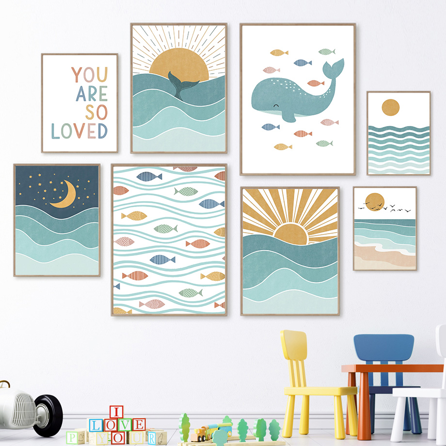 Pintura em tela 2D: Peixe, Bal - Baby Nursery Quotes avaliação e preço