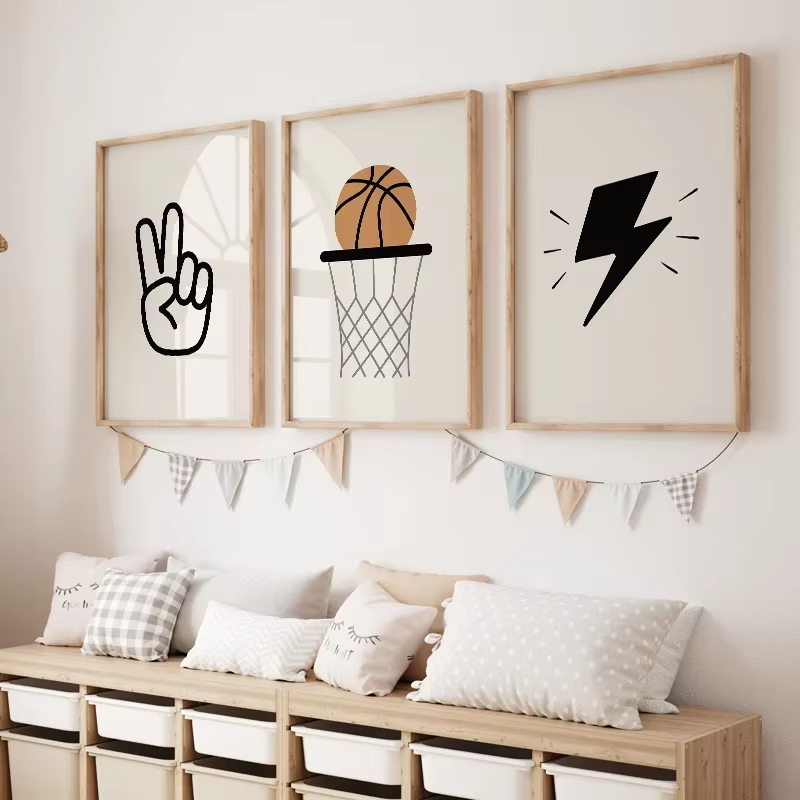 Pôster Simples de Basquete e S - Baby Nursery Decor Boy avaliação e preço