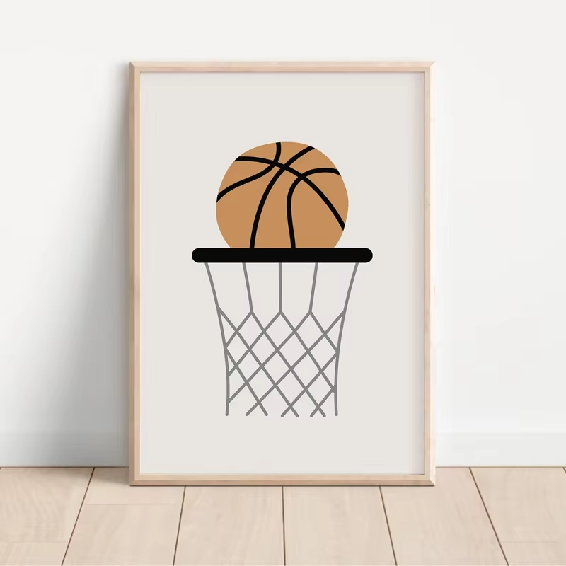 Pôster Simples de Basquete e S - Baby Nursery Decor Boy avaliação e preço