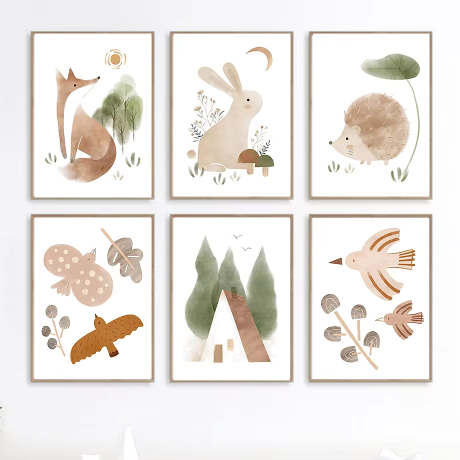 Boho coelho raposa ouriço páss - Baby Nursery Decor Boy avaliação e preço
