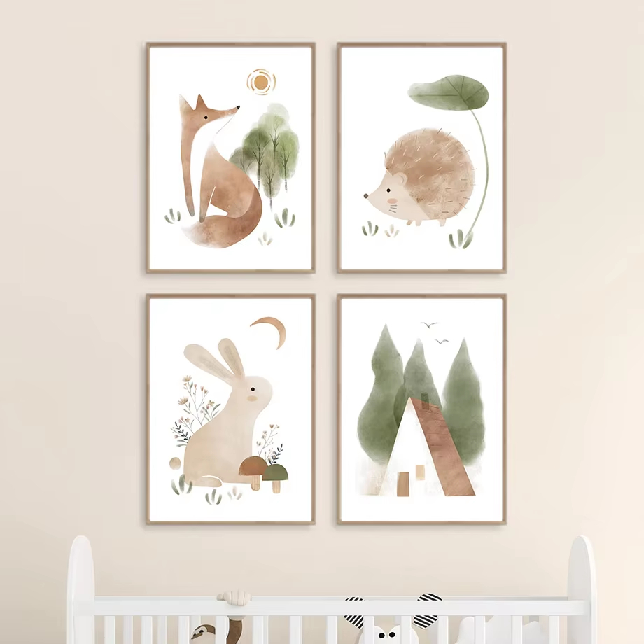 Boho coelho raposa ouriço páss - Baby Nursery Decor Boy avaliação e preço