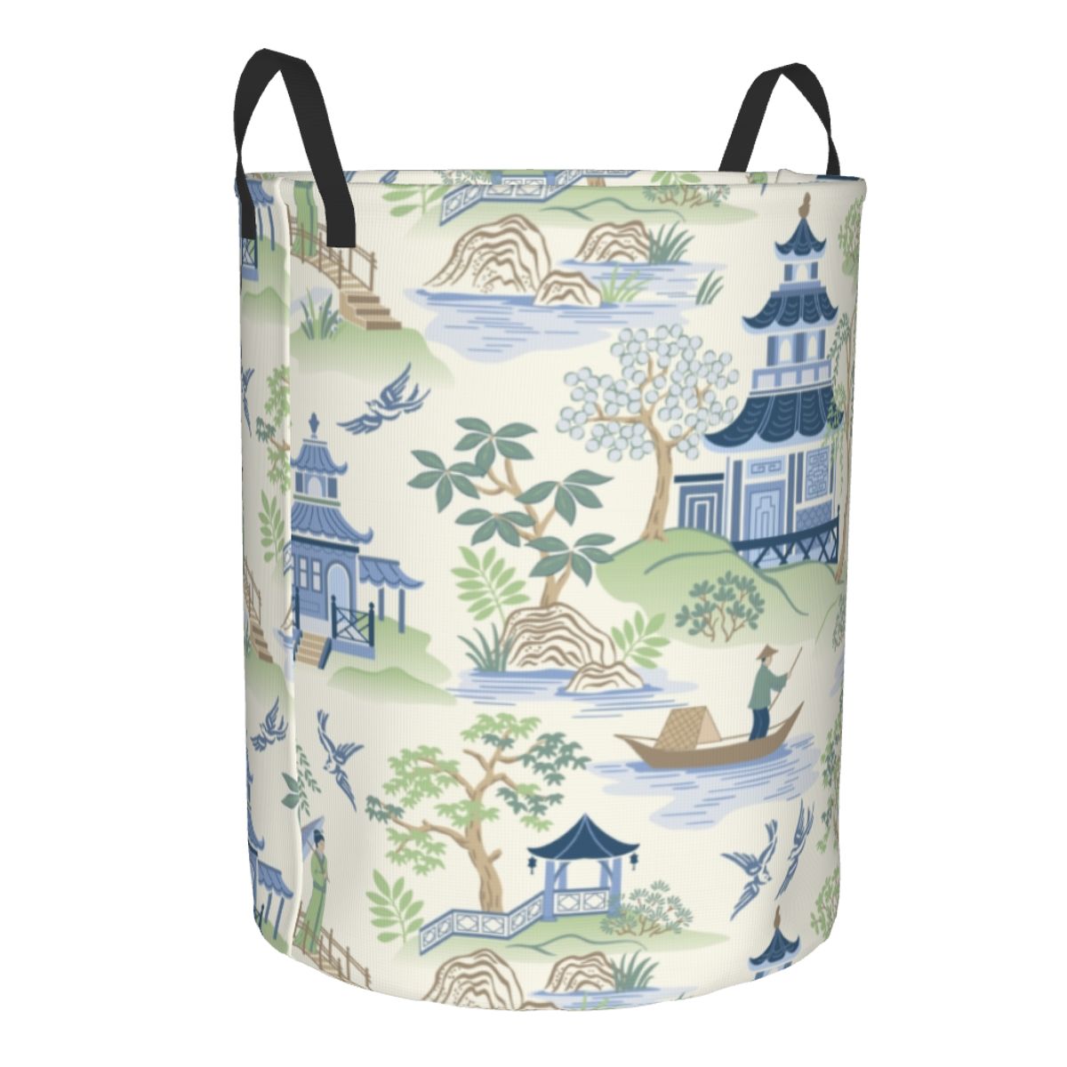 Vintage Chinoiserie Willow Pag - Laundry Hamper Nursery avaliação e preço