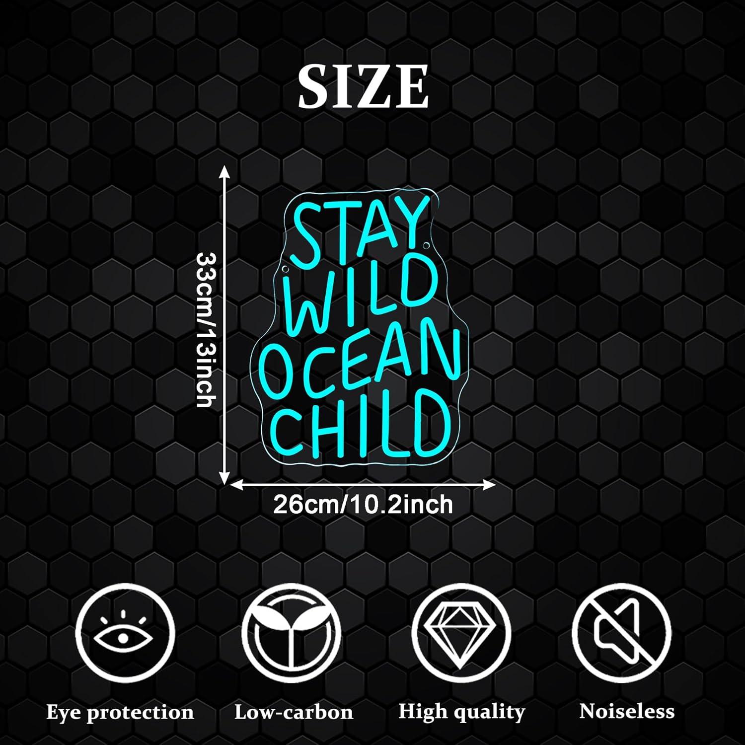 Letreiro Neon 'Stay Wild Ocean - Baby Nursery Ocean Theme avaliação e preço