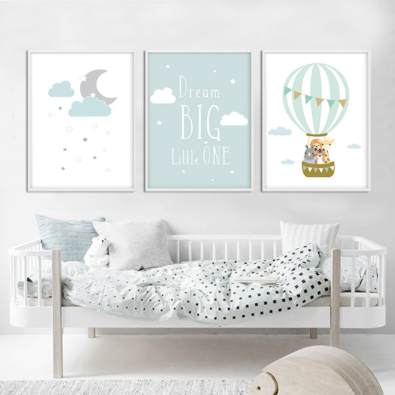 Pôster de Balão e Lua para Qua - Baby Nursery Quotes avaliação e preço