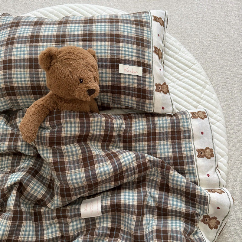 Colcha de linho de grade respi - Baby Nursery Bedding avaliação e preço