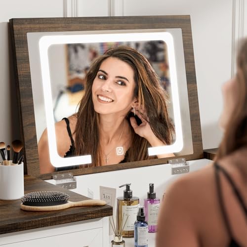 Cômoda com Espelho LED, 8 Gave - Drawer Dresser White avaliação e preço