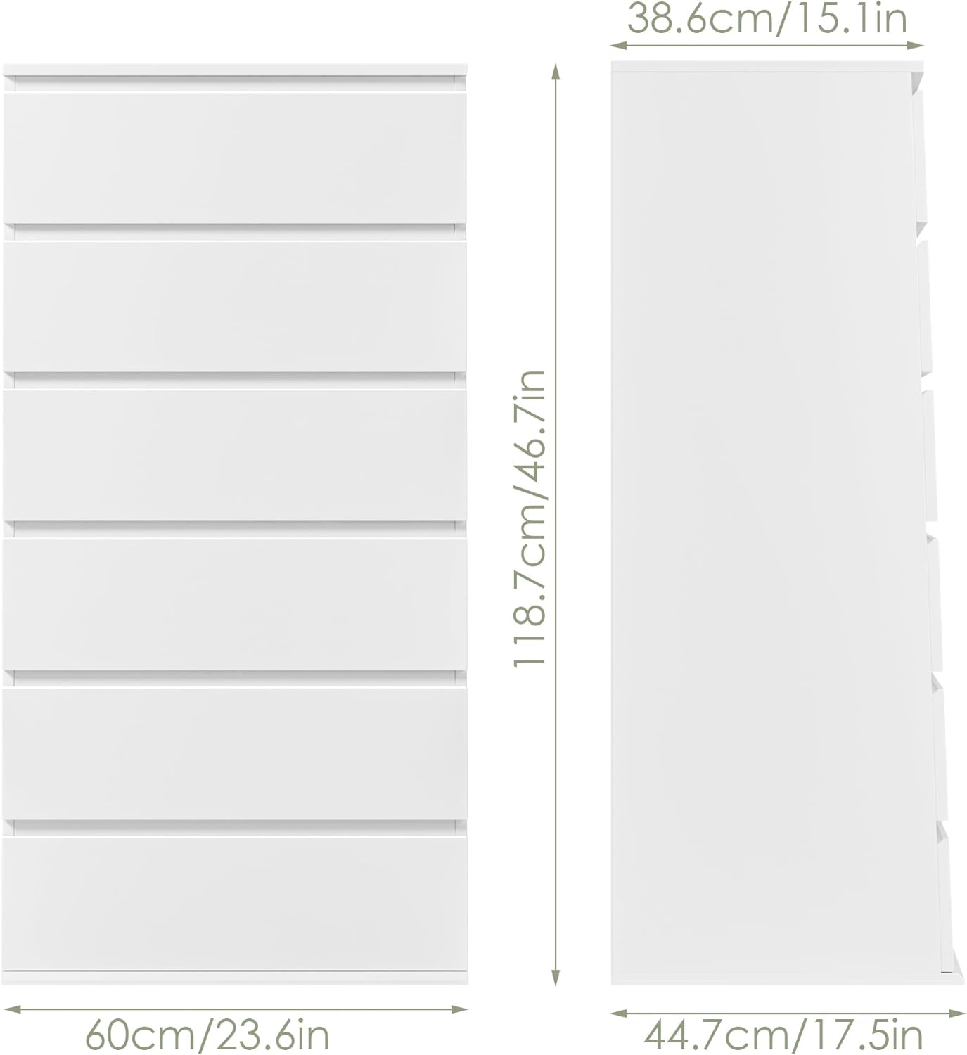 Cômoda Moderna Alta Branca de  - Drawer Dresser White avaliação e preço