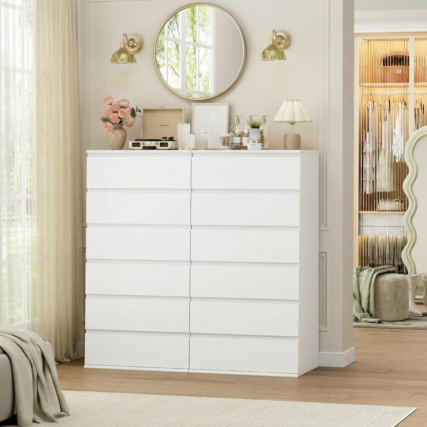 Cômoda Moderna Alta Branca de  - Drawer Dresser White avaliação e preço