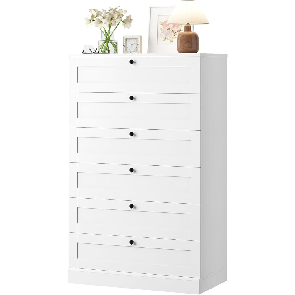 Cômoda branca requintada com 6 - Drawer Dresser White avaliação e preço
