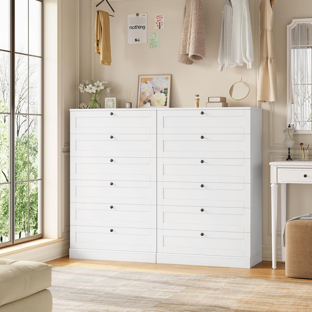 Cômoda branca requintada com 6 - Drawer Dresser White avaliação e preço